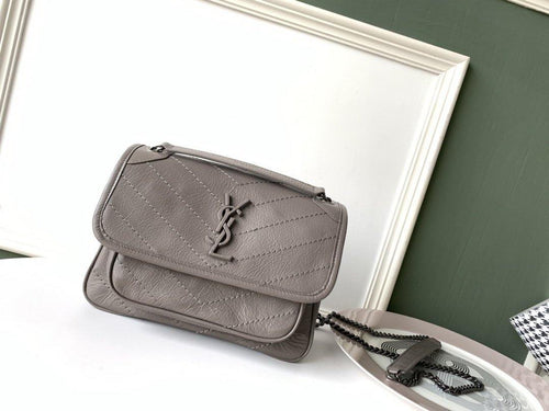 YSL Niki Medium Vintage Leather Bag - LUXURY KLOZETT