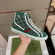 Load image into Gallery viewer, Gucci Tennis 1977 GG Multicolor High Top Sneakers
