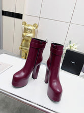 Load image into Gallery viewer, YSL  Cherry Buckle Platform Boots
