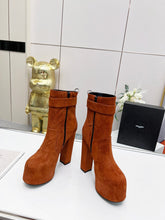 Load image into Gallery viewer, YSL  Cherry Buckle Platform Boots
