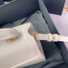Load image into Gallery viewer, YSL Cassandra Medium Top Handle Bag in Grain Poudre Embossed Leather
