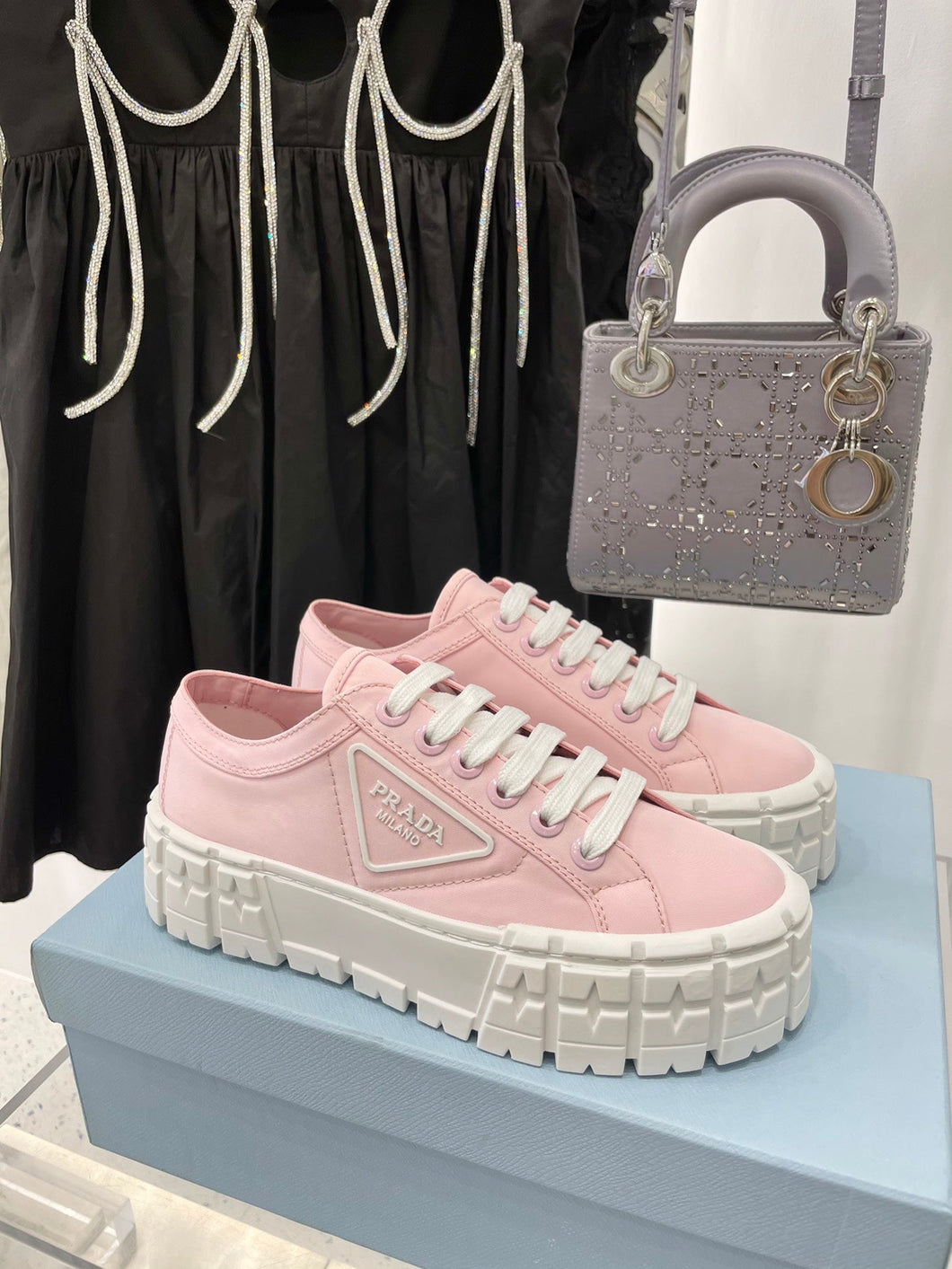 Prada Double Wheel  Nylon Gabardine Sneakers