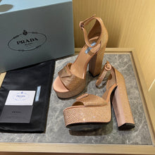 Load image into Gallery viewer, Prada Satin Platform With Crystals
