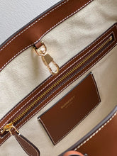 Load image into Gallery viewer, Burberry Motif Leather Medium Tote Bag
