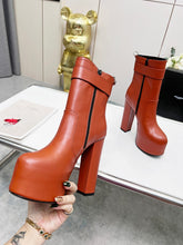 Load image into Gallery viewer, YSL  Cherry Buckle Platform Boots
