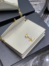 Load image into Gallery viewer, YSL Cassandra Medium Chain Bag In crocodile Embossed Shiny Leather
