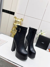 Load image into Gallery viewer, YSL  Cherry Buckle Platform Boots
