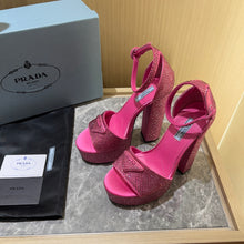 Load image into Gallery viewer, Prada Satin Platform With Crystals
