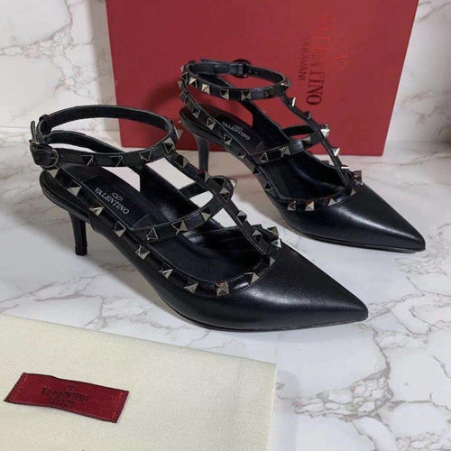 Valentino Garavani Rockstud Patent Leather Slings - LUXURY KLOZETT