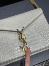 Load image into Gallery viewer, YSL Cassandra Medium Chain Bag In crocodile Embossed Shiny Leather
