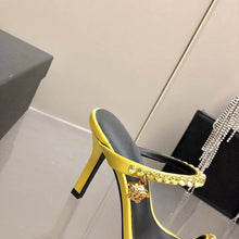 Load image into Gallery viewer, Versace Medusa Rhinestone Mules
