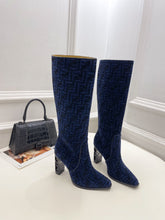 Load image into Gallery viewer, Fendi High-heeled  FF Chenille Boots
