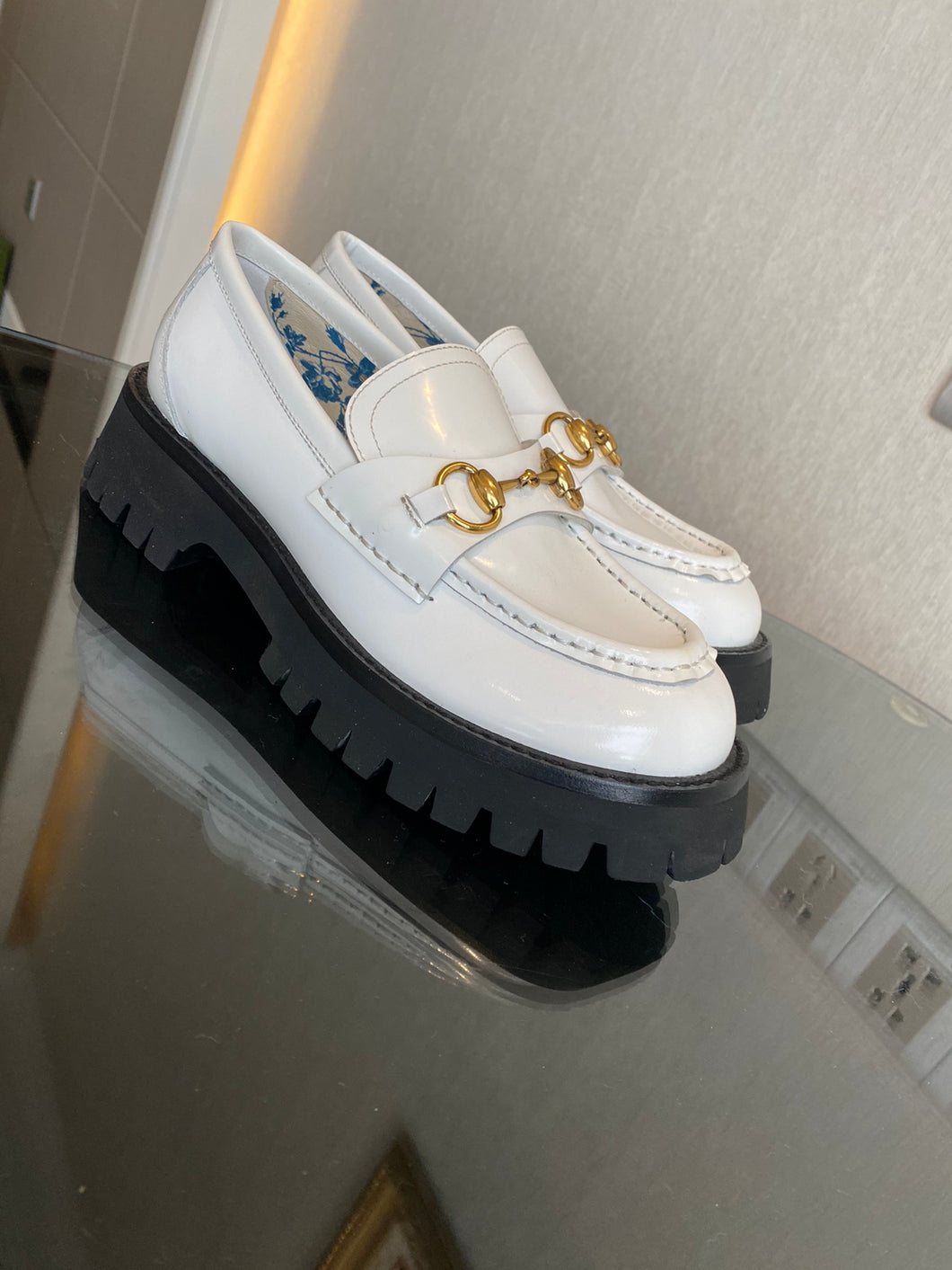 Gucci Women  Lug Sole Horsebit Loafer