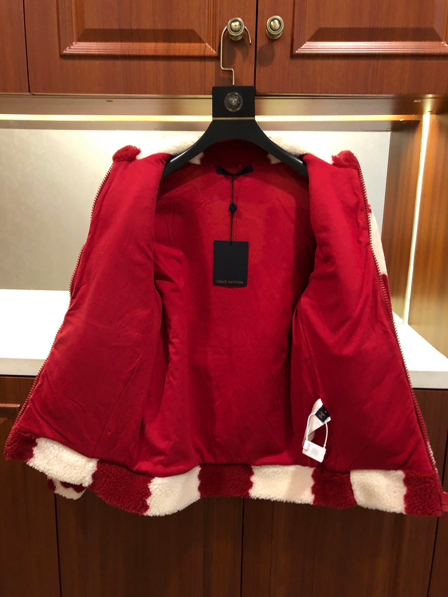 Louis Vuitton x Nigo Jacquard Damier Fleece Blouson Garnet Red