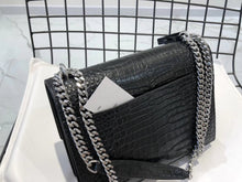 Load image into Gallery viewer, YSL Medium Sunset In Crocodile Embossed Shiny Leather Bag
