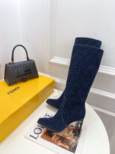 Load image into Gallery viewer, Fendi High-heeled  FF Chenille Boots
