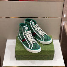 Load image into Gallery viewer, Gucci Tennis 1977 GG Multicolor High Top Sneakers
