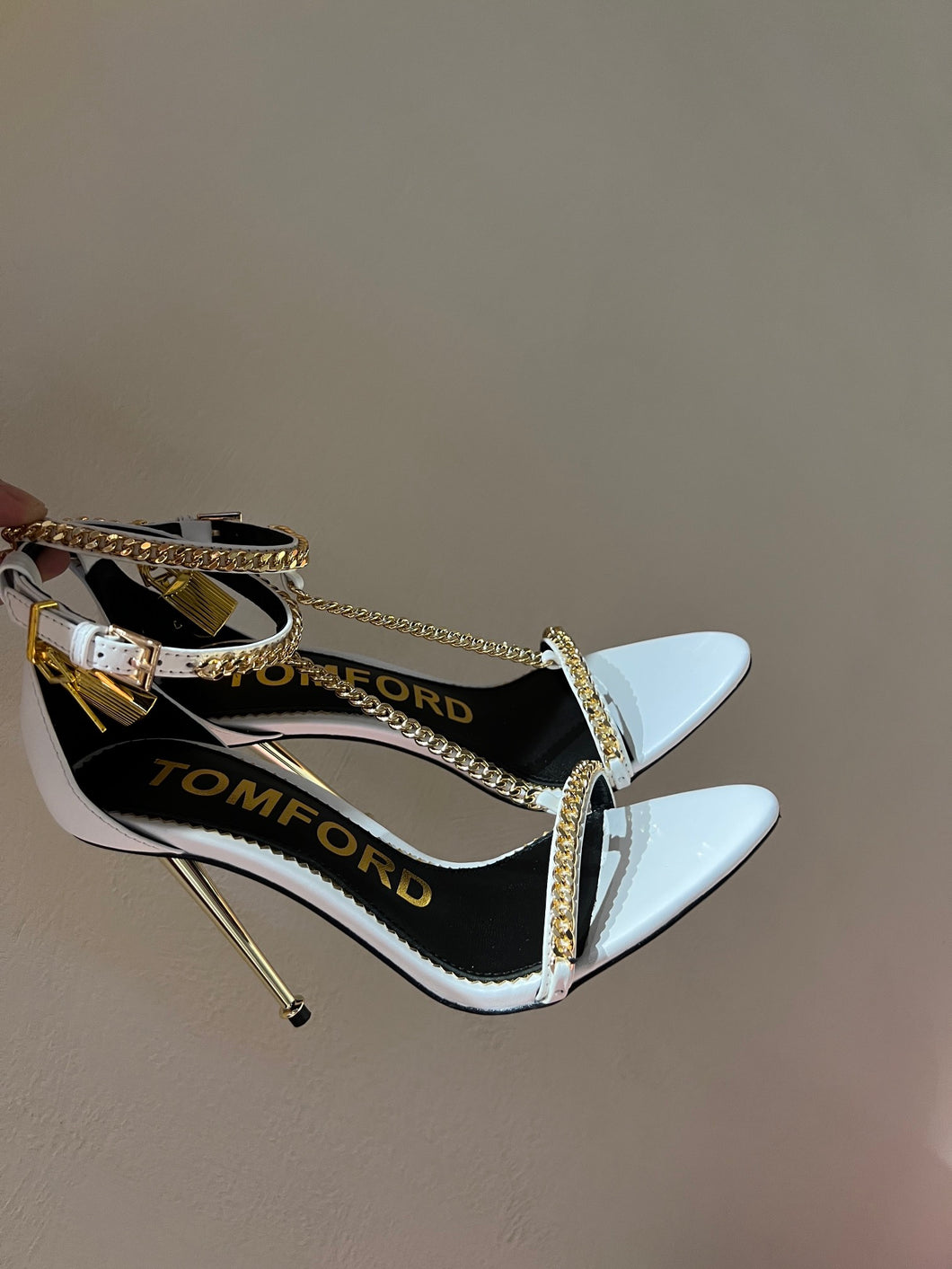 Tom Ford Leather Padlock Pointy Naked  Sandal