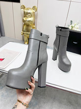 Load image into Gallery viewer, YSL  Cherry Buckle Platform Boots
