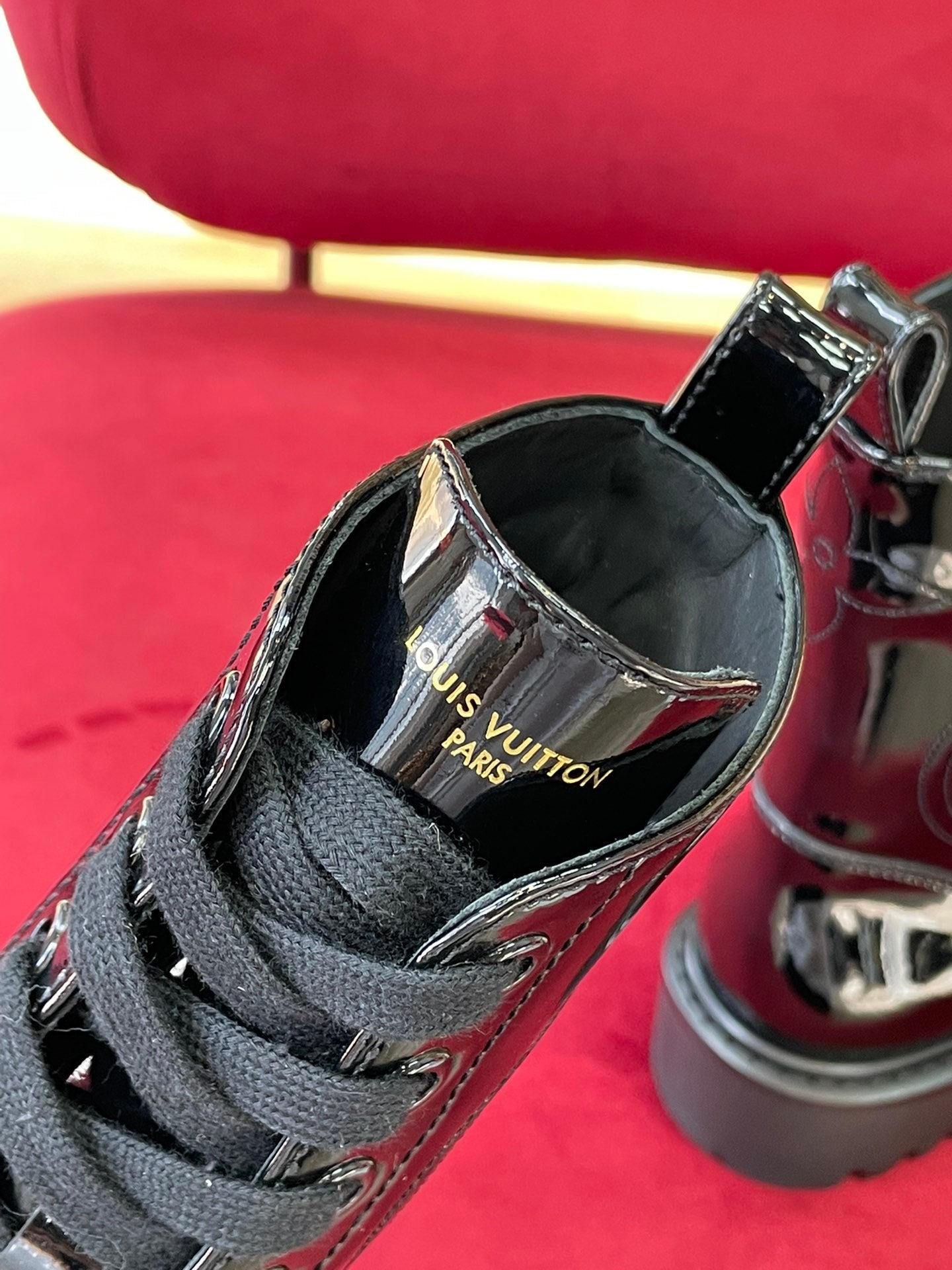 Shop Louis Vuitton Territory Flat Ranger Boots (1A9HAK) by Bellaris