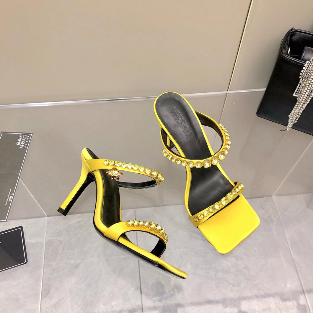 Versace Medusa Rhinestone Mules