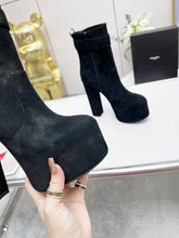 Load image into Gallery viewer, YSL  Cherry Buckle Platform Boots
