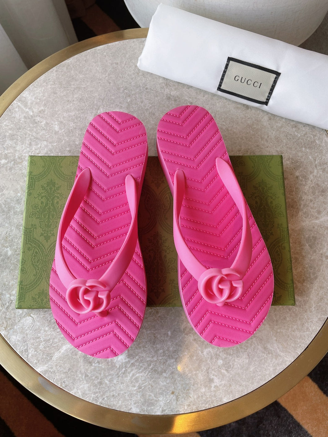 Gucci Chevron Thong Sandal