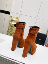 Load image into Gallery viewer, YSL  Cherry Buckle Platform Boots
