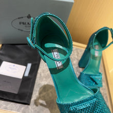 Load image into Gallery viewer, Prada Satin Platform With Crystals
