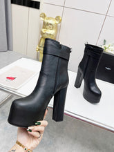 Load image into Gallery viewer, YSL  Cherry Buckle Platform Boots
