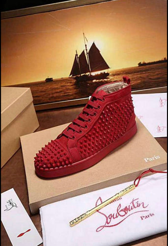 Christian Louboutin Spike High Top Sneakers - LUXURY KLOZETT