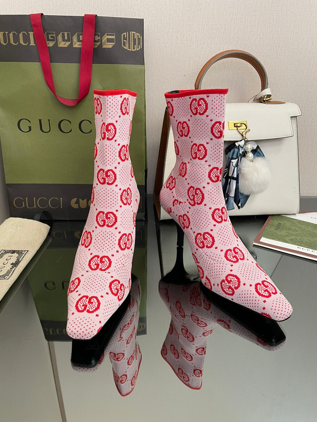 Gucci GG Knit Ankle Boots