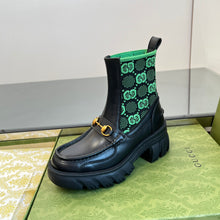 Load image into Gallery viewer, Gucci Women  GG Jersey Boots with Horsebit

