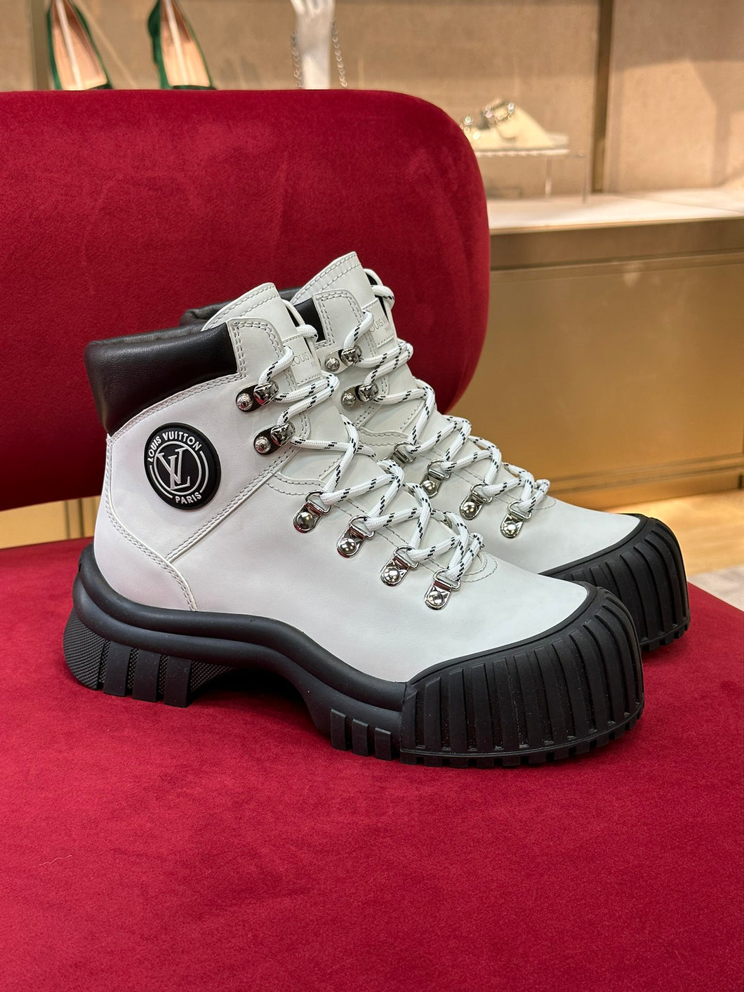 Louis Vuitton Ruby Flat Ranger Boots