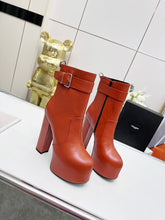 Load image into Gallery viewer, YSL  Cherry Buckle Platform Boots
