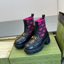 Load image into Gallery viewer, Gucci Women  GG Jersey Boots with Horsebit

