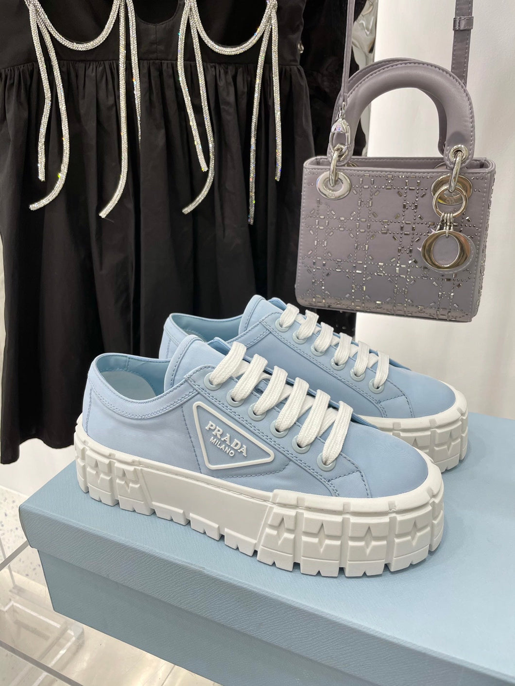 Prada Double Wheel  Nylon Gabardine Sneakers