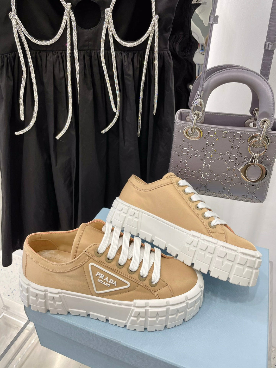 Prada Double Wheel  Nylon Gabardine Sneakers