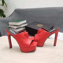 Load image into Gallery viewer, Versace LA MEDUSA PLATFORM MULES
