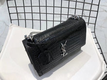 Load image into Gallery viewer, YSL Medium Sunset In Crocodile Embossed Shiny Leather Bag
