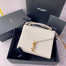 Load image into Gallery viewer, YSL Cassandra Medium Top Handle Bag in Grain Poudre Embossed Leather
