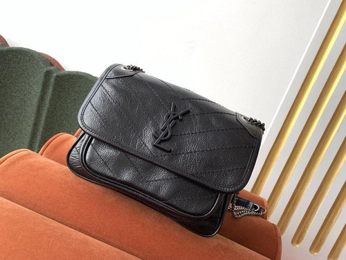 YSL Niki Medium Vintage Leather Bag - LUXURY KLOZETT