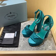 Load image into Gallery viewer, Prada Satin Platform With Crystals
