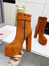 Load image into Gallery viewer, YSL  Cherry Buckle Platform Boots
