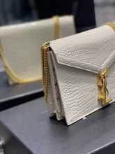 Load image into Gallery viewer, YSL Cassandra Medium Chain Bag In crocodile Embossed Shiny Leather
