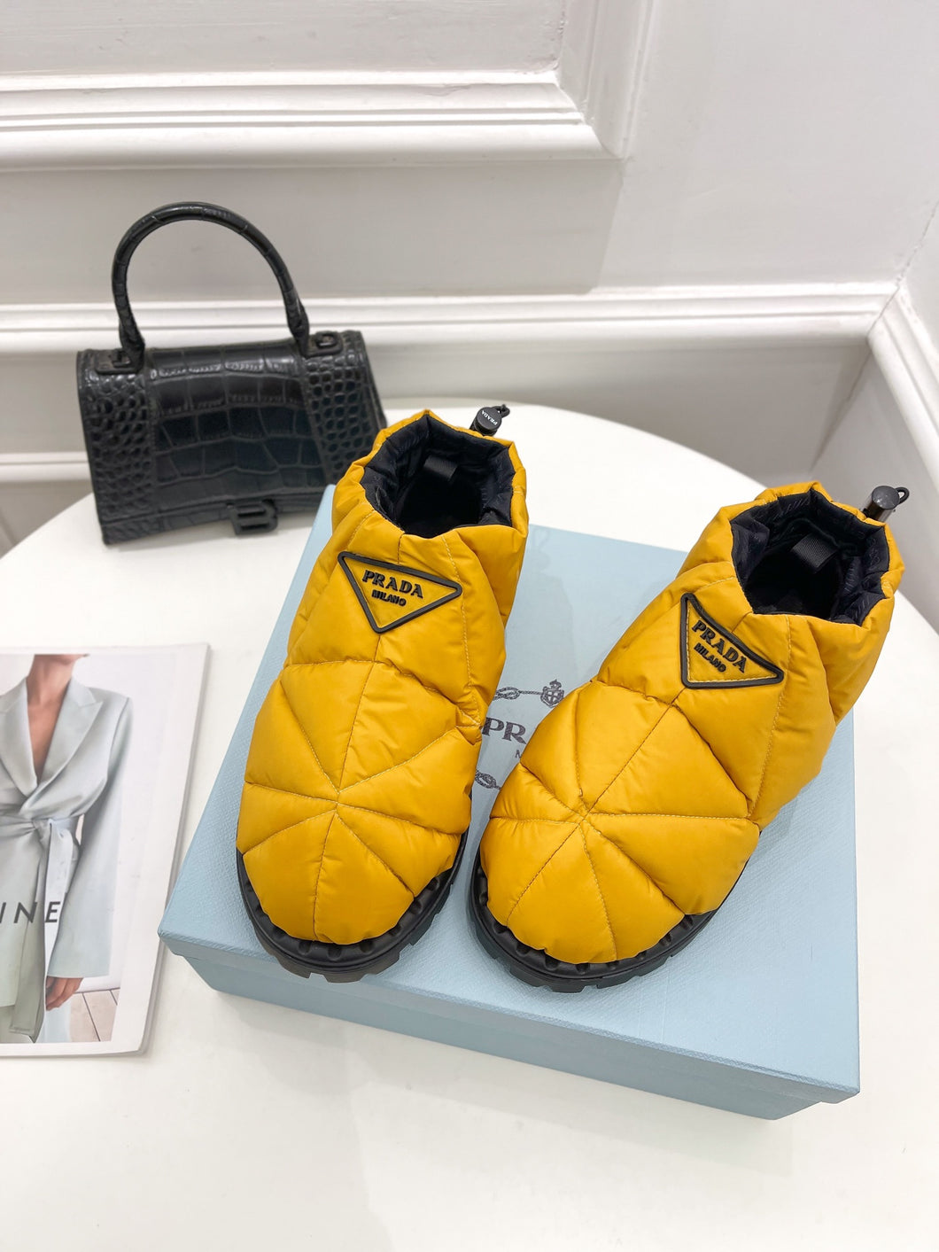 Prada  Paddled Nylon Slip on Shoes