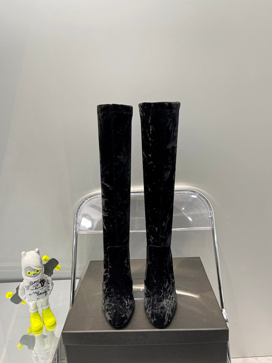 YSL  Talia Boots In Velvet