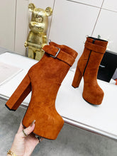 Load image into Gallery viewer, YSL  Cherry Buckle Platform Boots
