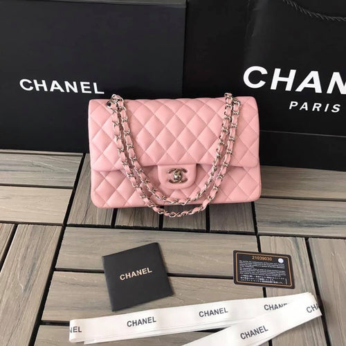 Chanel Caivar Double Flap Bag - LUXURY KLOZETT