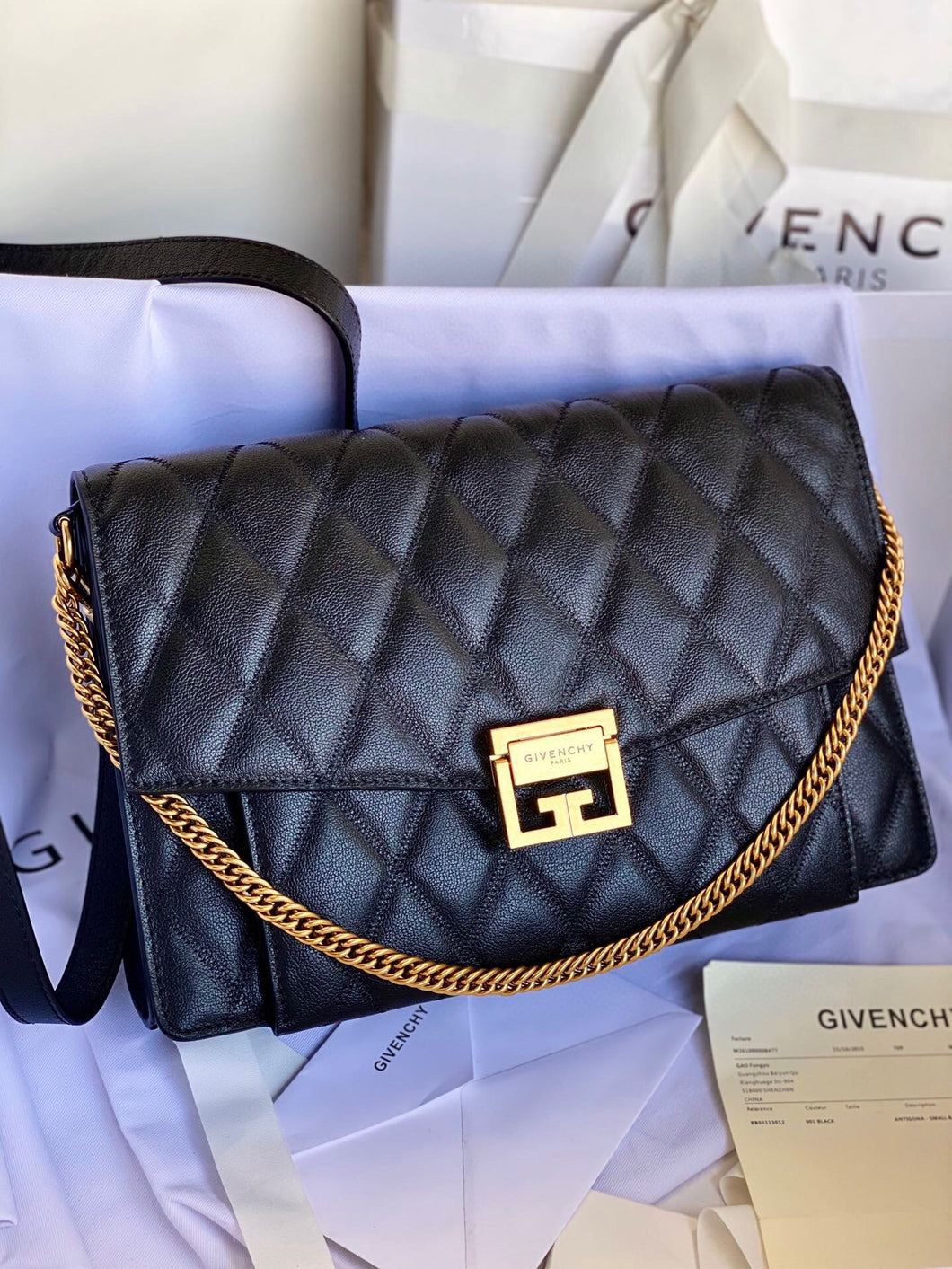 Givenchy GV3 Medium Bag In Diamond Quilted Leather